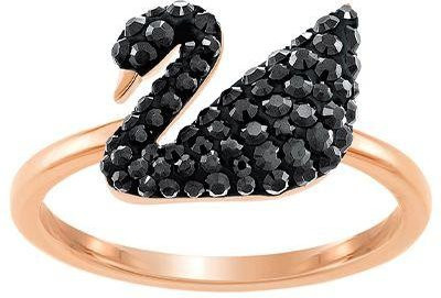 Swarovski Ring, Schwarz, Kristall, Roségold, Damen, Ringgröße 60 - Bild 1