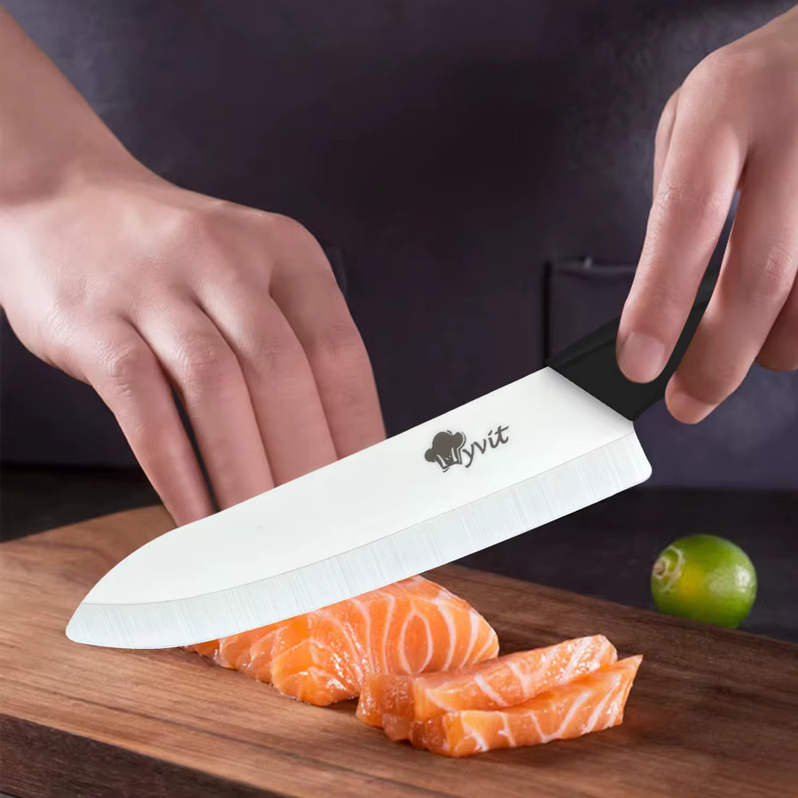 MYVIT Keramikmesser-Set mit weißen Zirkonia-Klingen inklusive Schäler für die Küche - Bild 2