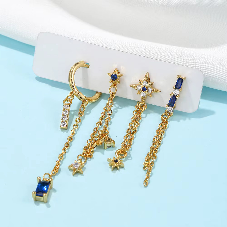 Yuedane Creolen Edelstahl, Zirkonia, Gold, Damen - Bild 2