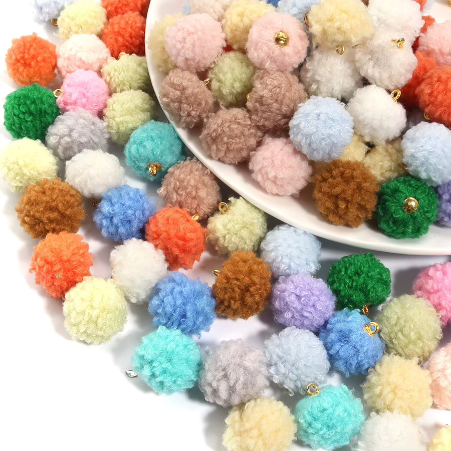 Pompom Anhänger, 20mm, Plüsch, 20 Teile/Los - Bild 3