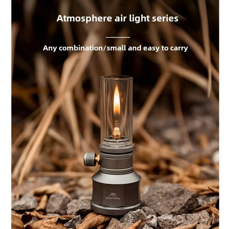 MOUNTAINHIKER Retro Outdoor Camping Gaslicht-Set als dekorative Desktop-Nachttischlampe mit transparentem Glas und Metallgehäuse - Bild 3