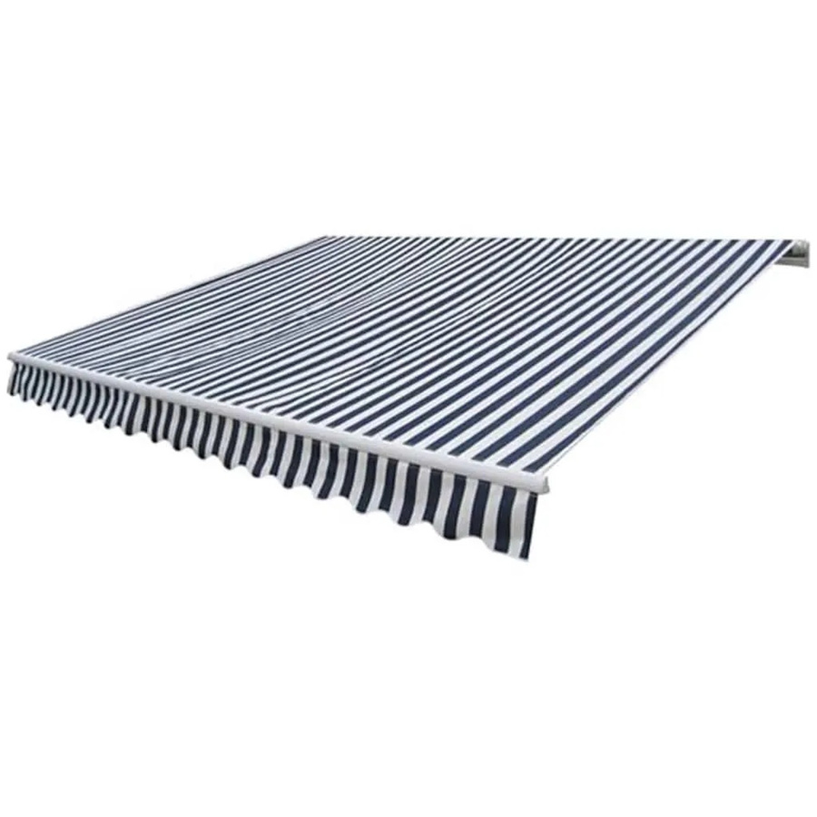 Motorisierte Gelenkarmmarkise vidaXL aus Aluminium und Polyester in Blau-Weiß, Breite: 400 cm, Ausladung: 300 cm - Bild 2