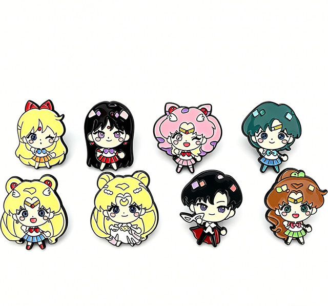 Bandai Broschen-Set Sailor Moon, Emaille, Bunt, Damen - Bild 1