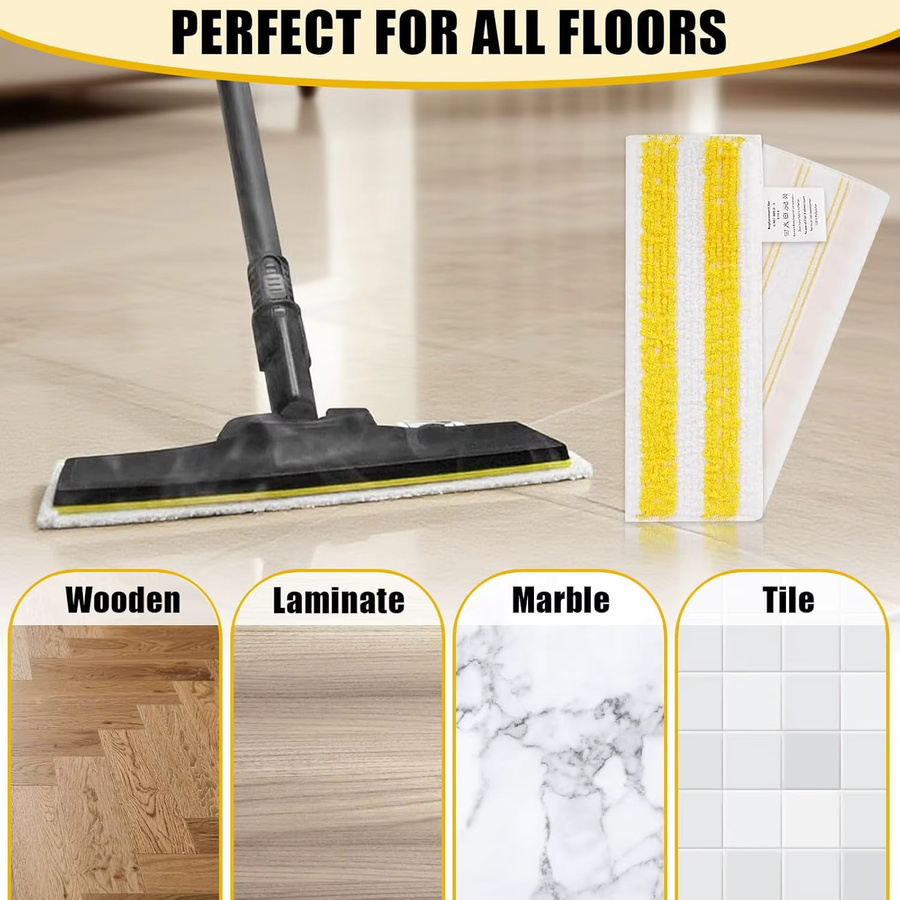 Karcher Ersatz-Mikrofasertücher für Boden-Dampfreiniger Easyfix SC1 SC2 SC3 SC4 SC5 in Grau und Gelb - Bild 3