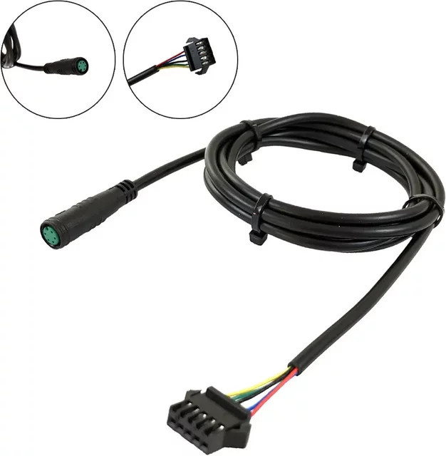 Wasserdichtes E-Bike Verlängerungskabel für KT Display mit 5-Pin SM-Stecker, Schwarz, Länge: 1,45 m - Bild 1