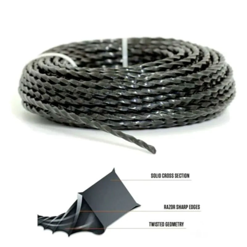 Vibratite Rasentrimmerfaden Schwarz, 2,4 mm, 15 Meter Hochleistungs-Mähfaden für dein Gartenwerkzeug - Bild 6