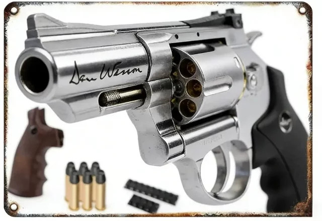 CIFBUY 2D-Militärschild aus Metall in Pistolenform, Wanddekoration im Vintage-Stil, Farbe: Silber, Breite: 20,0 cm, Höhe: 30,0 cm - Bild 1
