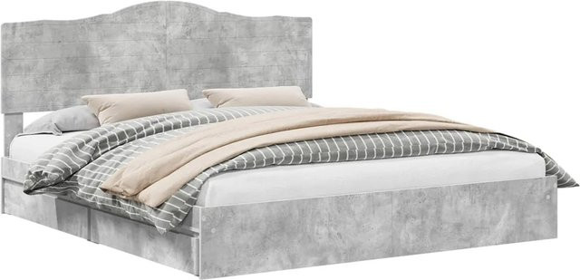 vidaXL Stauraumbett mit Schubladen in Betongrau, B/T/H: 200 x 200 x 203 cm - Bild 1