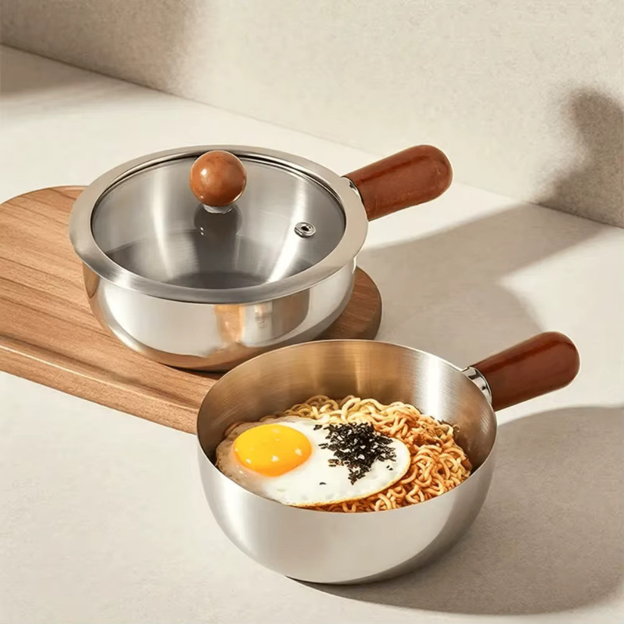LEENKEA Edelstahl-Bratpfanne mit Holzgriff in Silber - Bild 1
