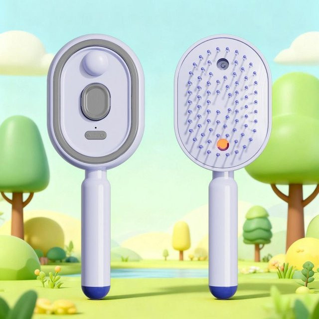 Fleur Florence Elektrischer 3-in-1 Sprüh-Massagekamm, Violett, Damen - Bild 1