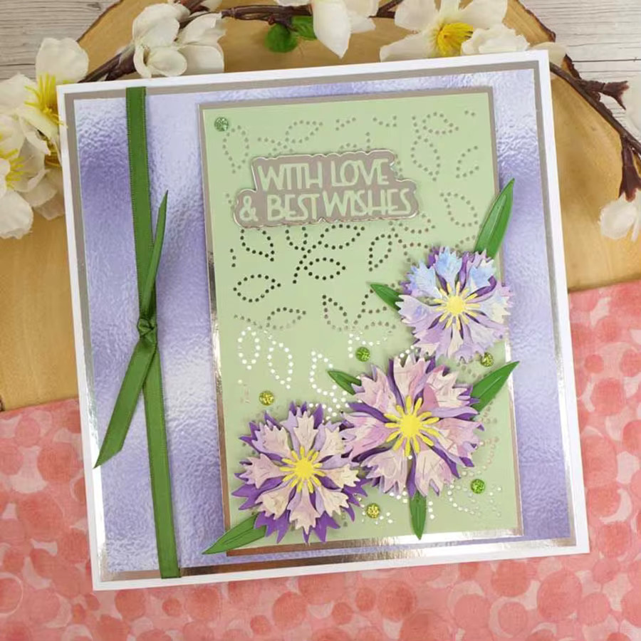 Glück Göttin Metallstanze Kornblumen für DIY Scrapbooking und Bastelarbeiten in Grau - Bild 1