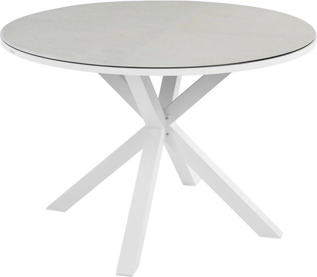 Beliani Runder Esstisch MALETTO in Taupe mit Keramikplatte, Durchmesser: 120 cm, Höhe: 75 cm - Bild 1