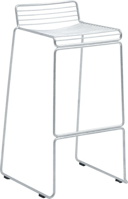 HAY Hee Bar Stool aus Metalldraht in Silber, pulverbeschichtet - Bild 1