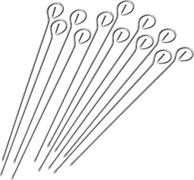 FMprofessional Schaschlikspieße aus Edelstahl in Silber, rund, Länge: 22 cm - Bild 1