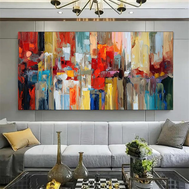 Abstrakter Graffiti-Leinwanddruck von SELFLESSLY ART in Multicolour als moderne Wanddekoration für dein Esszimmer oder deine Küche - Bild 1