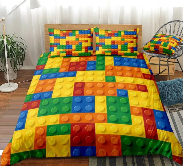 Bettwäscheset Your Warm Home für Kinder mit Spielzeug-Print und gepunkteten Bausteinen, bunt, B/H: 135 x 200 cm, inklusive 2 Teile - Bild 1
