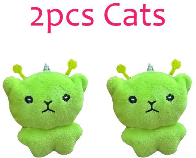 Alien-Katzen-Plüschanhänger, 6cm, green, Unisex - Bild 1