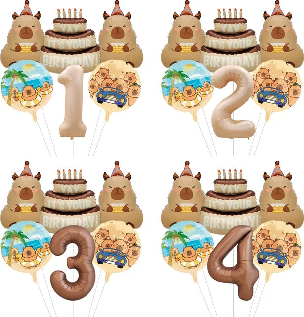 Potdemiel Party-Set mit Capybara-Tierthema in Braun inklusive Ballongirlande und Bogen-Kit für deine Feier - Bild 1