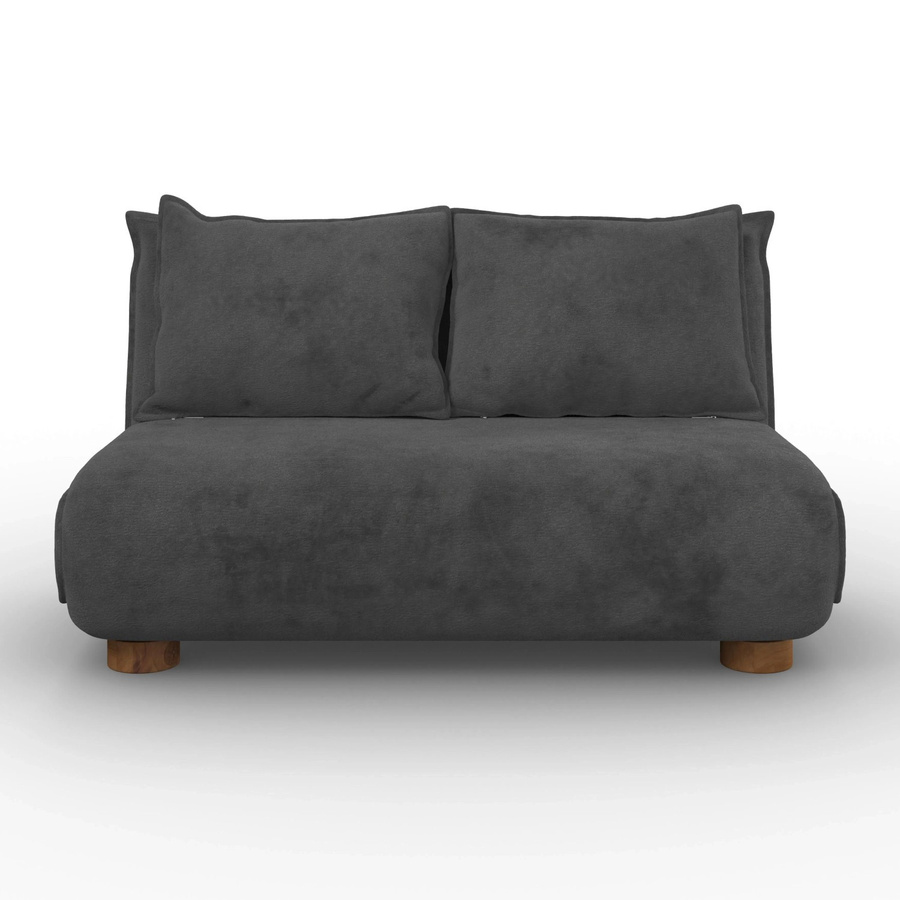 Bessagi Home Schlafsofa Bella Click-Clack in Dunkelgrau Bouclé mit verstellbarer Kopfstütze und abnehmbaren Bezügen - Bild 2