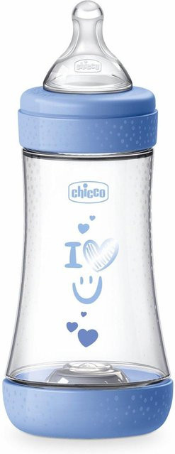 Chicco Babyflasche mit Anti-Colic-Ventil und Silikon Sauger, Blau, 240 ml - Bild 1