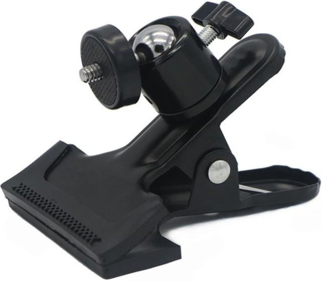 KOQZM Metall-Clip-Halterung mit Kugelkopf und 1/4-Zoll-Schraube für Handykameras in Schwarz, 360 Grad drehbar, ideal für Live-Streaming - Bild 1
