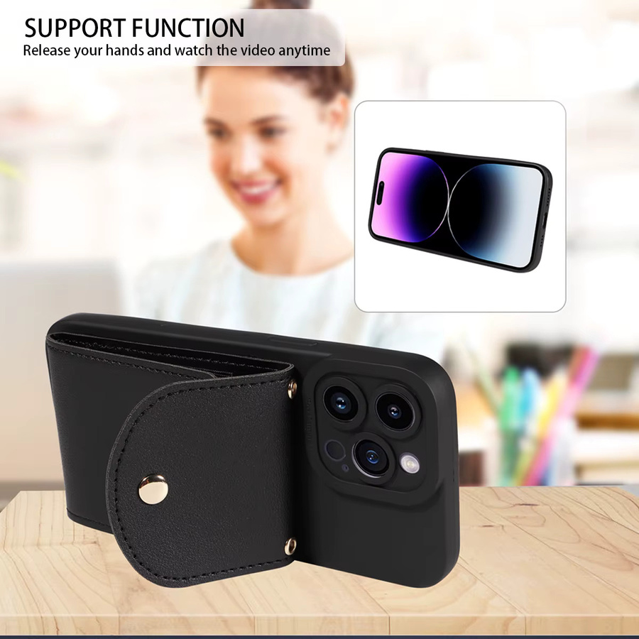Multifunktionale Kunstleder-Handyhülle für Samsung Galaxy S26 S25 S24 S23 S22 S21 S20 Plus Ultra FE mit Kartenhalter in Schwarz und Rot - Bild 3