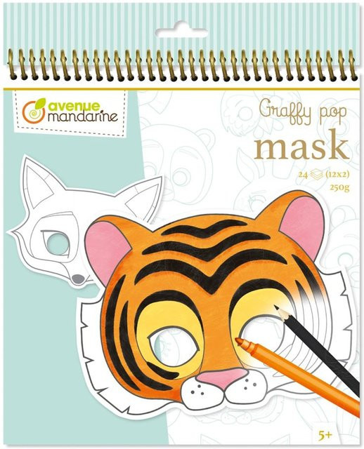 Avenue Mandarine Graffy Pop Maskenmalbuch Tiere ab 5 Jahren - Bild 1