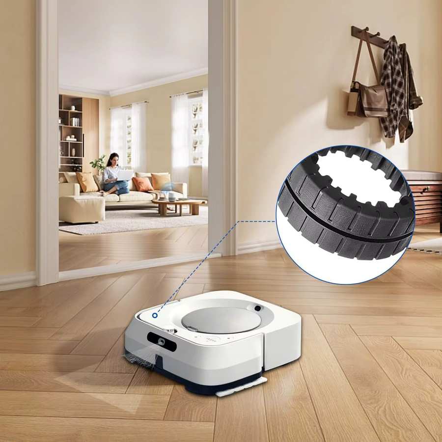 2/4-teiliges Ersatzrad-Set für iRobot Braava und Jet M6 in Schwarz und Grau - Bild 5