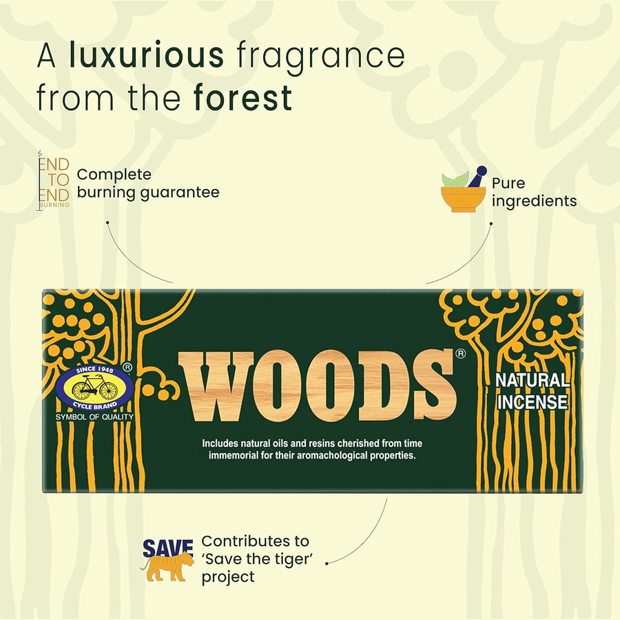 Cycle Pure Woods Natural Räucherstäbchen 2er-Pack mit holzigem Duft aus Zeder, Sandelholz und Amber für Meditation und Entspannung - Bild 3