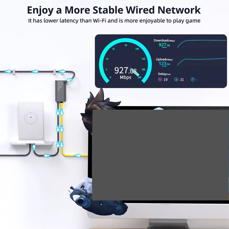 SZKOSTON Ethernet-Adapter für Starlink Gen2 mit USB-Anschluss für die rechteckige Satellitenantenne - Bild 4