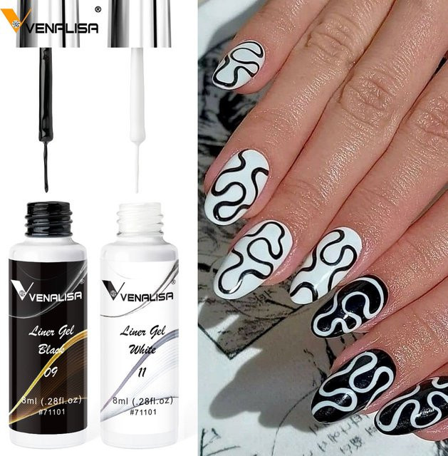 VENALISA LX16 Nagellack Gel, White Line, 8 ml, Glänzend - Bild 1