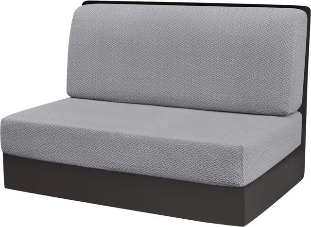 Stretch-Jacquard-Kissenbezug für Wohnmobil und Sitzbank mit Tier-Motiv, Lichtgrau, Rechteckig - Bild 1