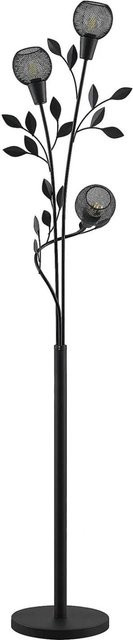 Lindby Stehlampe Kanye Florentiner Stil in Schwarz aus Metall, 3-flammig mit Kugelschirmen, E14, Höhe: 160 cm, Breite: 30 cm, Tiefe: 30 cm - Bild 1
