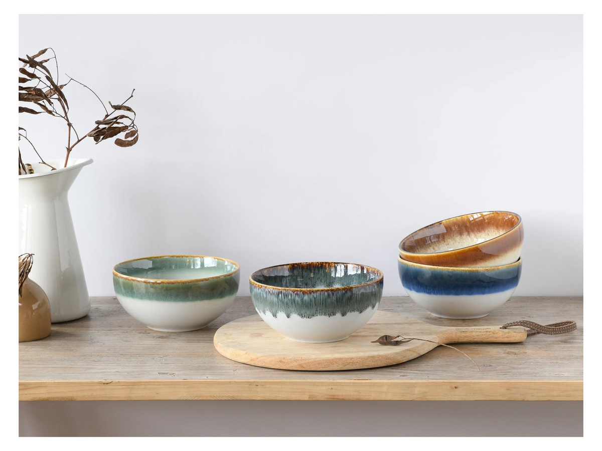 CreaTable Cascade Buddha Bowl Set, 4-teilig, Keramik, mehrfarbig, 900 ml, Durchmesser: 17,5 cm, Höhe: 7,5 cm - Bild 2