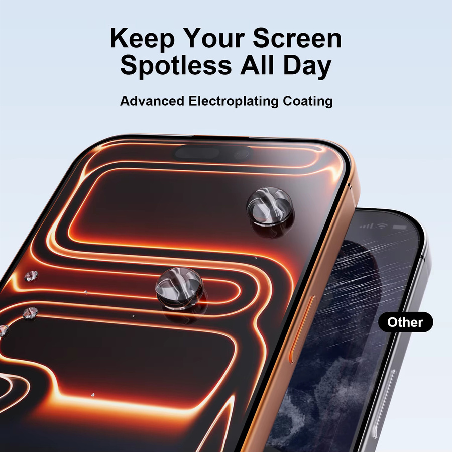 Bonola Displayschutzfolie aus gehärtetem Glas für iPhone 17 Pro Max, iPhone 17 Air und iPhone 17 Pro, transparent, 2er-Pack - Bild 3