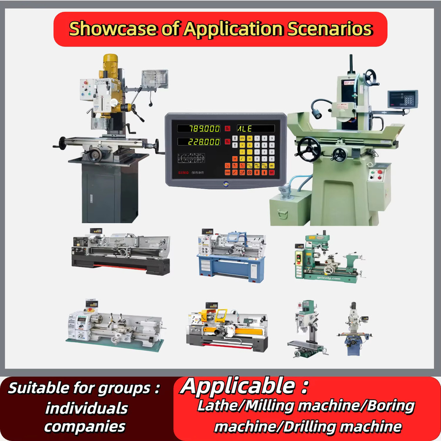SINO SDS2MS 2-Achsen-Drehmaschine Fräsmaschine mit DRO Digitalanzeige und TTL AC110V/220V Display für lineare Skala und Lineal Encoder - Bild 5