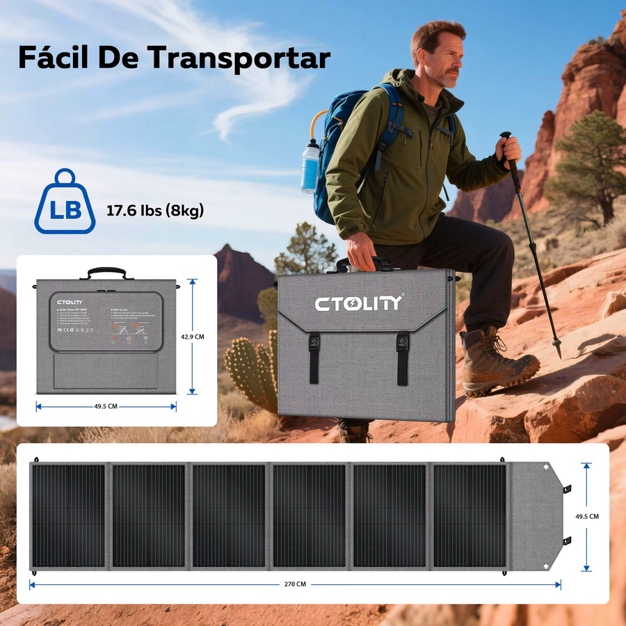 CTOLITY Mobile Powerstation 345Wh mit faltbaren Solarpanels für Outdoor-Camping und Energiespeicherung - Bild 6