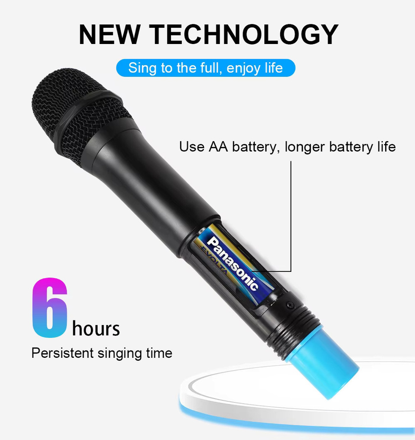 G-MARK x333 Drahtloses dynamisches Mikrofon mit Bluetooth und Lithium-Batterie in Schwarz - Bild 3