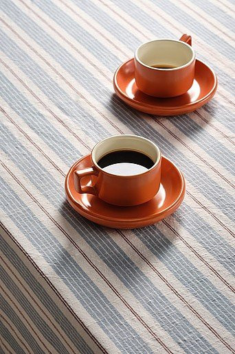 Jotex THELMA Kaffeetassen mit Beilagenteller im 2er-Pack, Keramik Stoneware, Orange - Bild 1