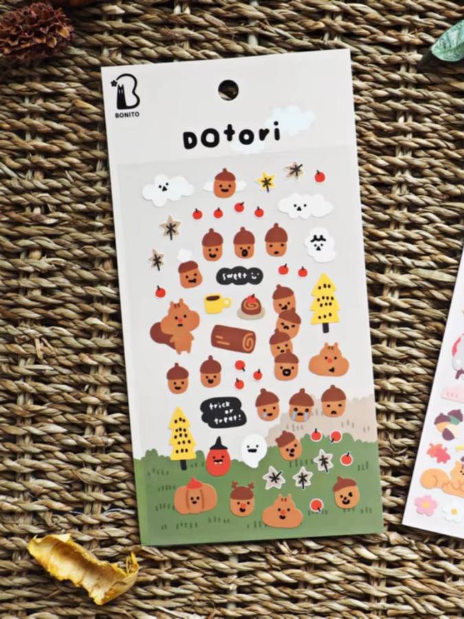 BONITO Kawaii Eichhörnchen und Eichel Aufkleber aus mattem Papier für Scrapbooking und Journaling in Multicolour - Bild 5
