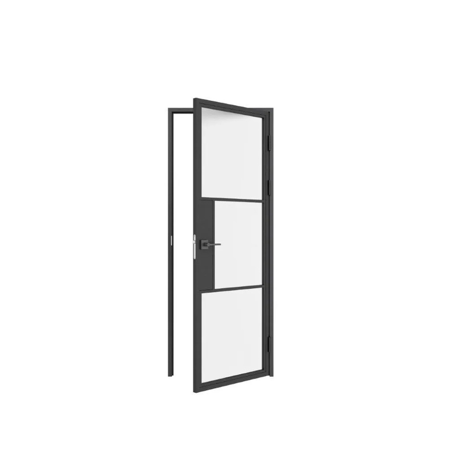 inova Loft Glastür Komplettset in Schwarz mit Satiniert-Glas und Beschlag, DIN Rechts, B: 83,4 cm, H: 197,2 cm - Bild 2
