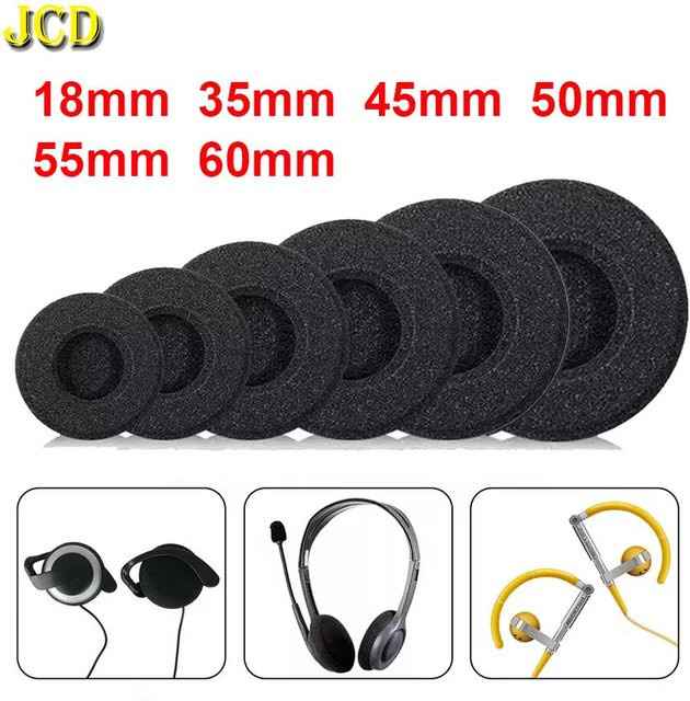 JCD 10er Set Memory Foam Ohrpolster Ersatz für Kopfhörer in Schwarz, verschiedene Größen von 18 mm bis 60 mm - Bild 1