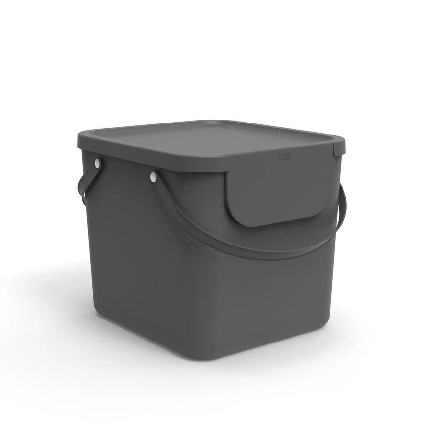 Rotho Müllsystem Albula mit Klappdeckel 40 l in Anthrazit und Grau - Bild 3
