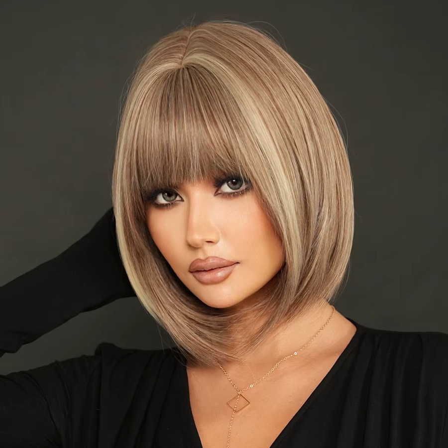 7JHH WIGS Synthetische Bob-Perücke, aschbraun, Damen - Bild 2
