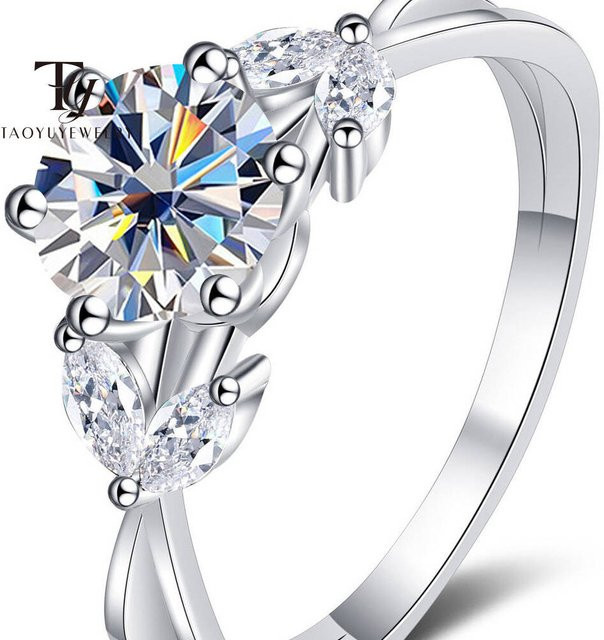 Diamantring 925 Silber, Moissanite, Damen - Bild 1