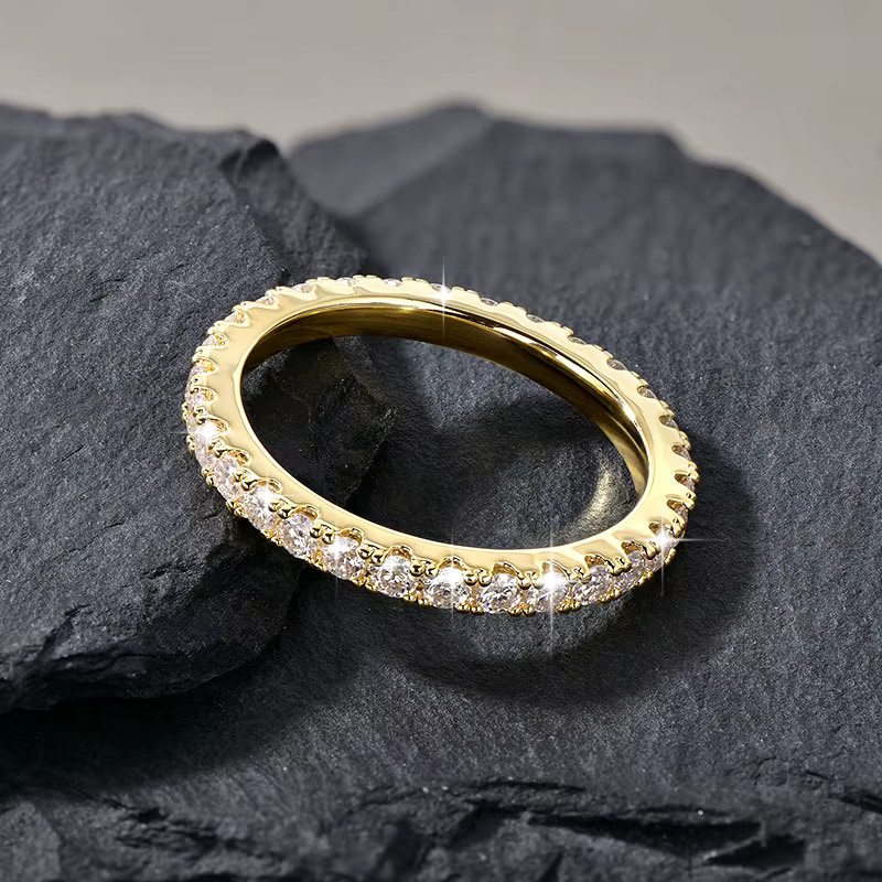 Lnngy Ehering 14 Karat Gold, Moissanit, Damen - Bild 4
