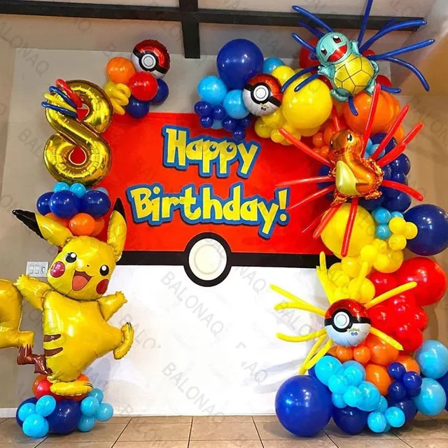 MINISO Pokemon Party Luftballons Girlande Bogen Kit, 84 Stück - Bild 1