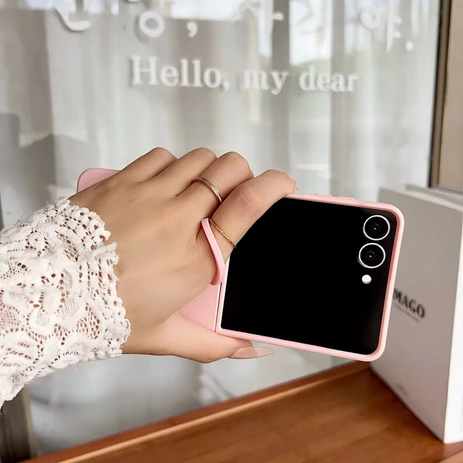 Stoßfeste Silikon Handyhülle mit Farbverlauf und Fingerring für Samsung Galaxy Z Flip 7, Z Flip 6, Z Flip 5 und Z Flip 7FE in Pink - Bild 4