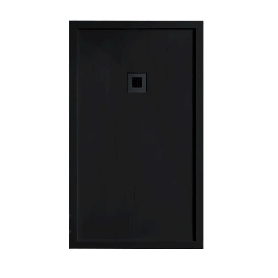 Stano Mineralguss Duschwanne Extra Flach mit Rand Sarin Schwarz B: 160 cm, T: 70 cm, H: 3,8 cm - Bild 2