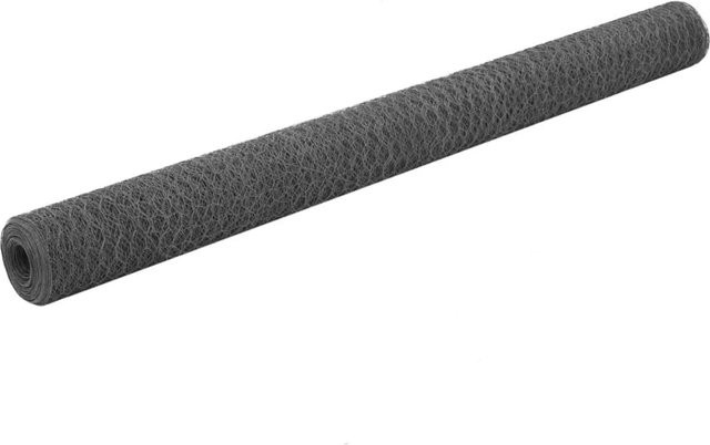 vidaXL Drahtzaun aus Stahl mit PVC-Beschichtung in Grau, Breite: 25 m, Höhe: 1,5 m - Bild 1